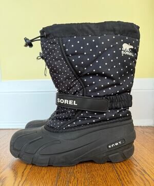Sorel Women's Black Dotted Snow Boots Size 6